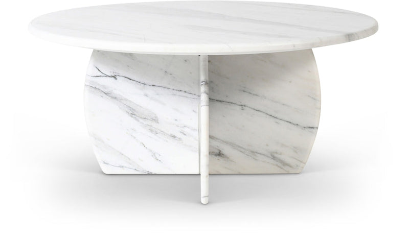 Formentera Marble Coffee Table in White - 219White-CT
