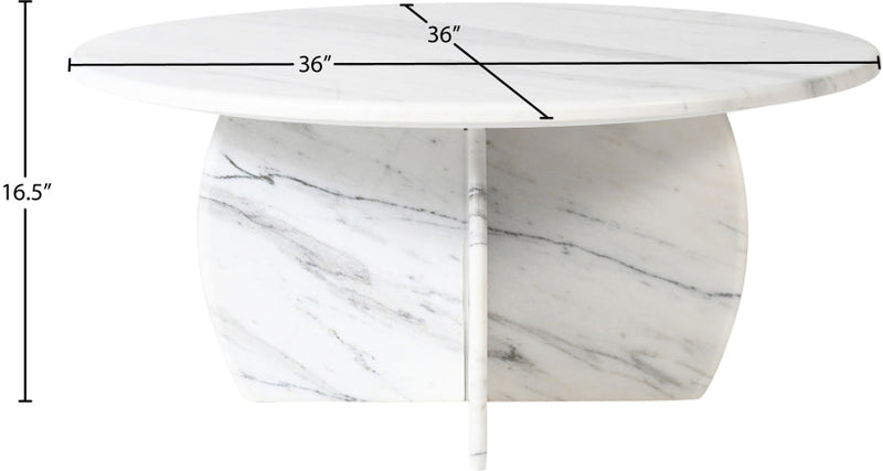 Formentera Marble Coffee Table in White - 219White-CT