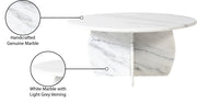 Formentera Marble Coffee Table in White - 219White-CT