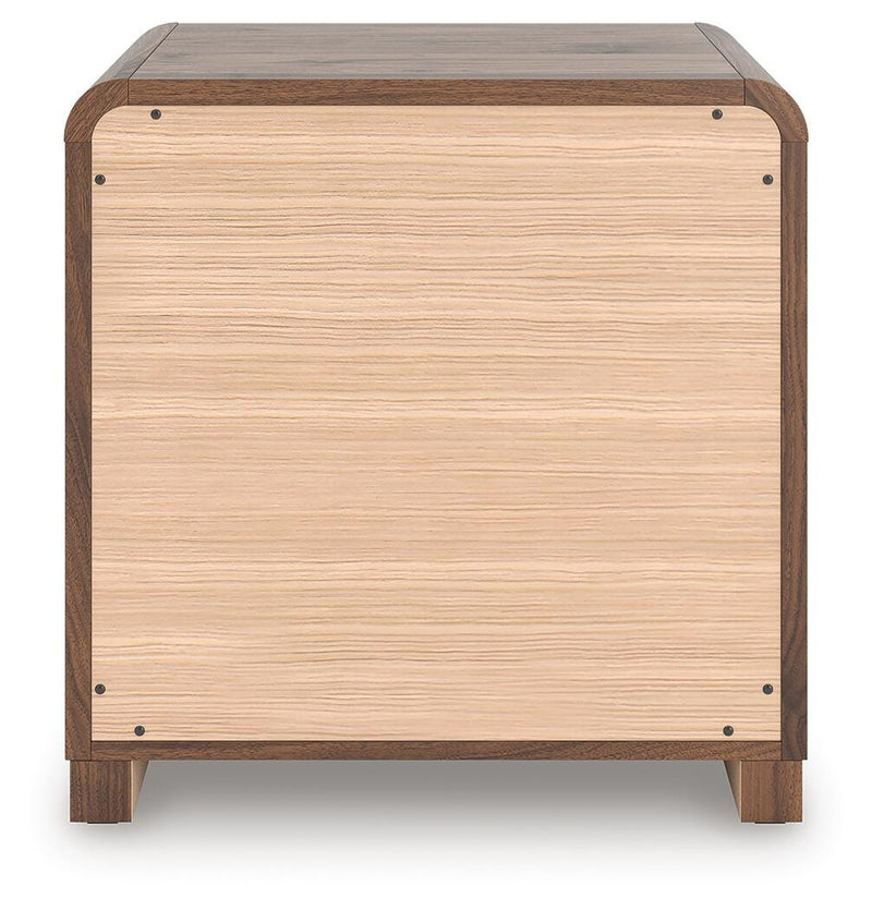 Fortlorn King Panel Bed and 2 Nightstands - PCB386B9