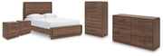 Fortlorn Queen Panel Bed, Dresser, Chest and 2 Nightstands - PCB386B10