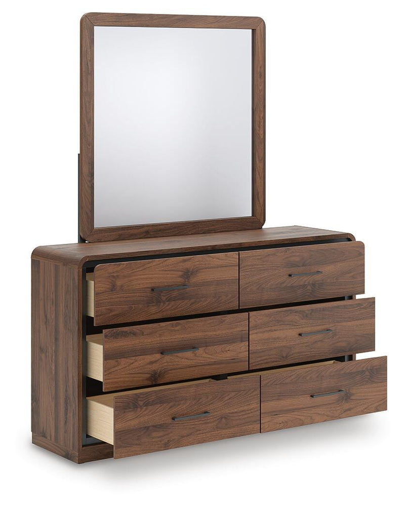 Fortlorn Walnut Brown Dresser and Mirror - PCB386B1