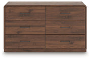 Fortlorn Walnut Brown King Panel Bed, Dresser and Nightstand - PCB386B8