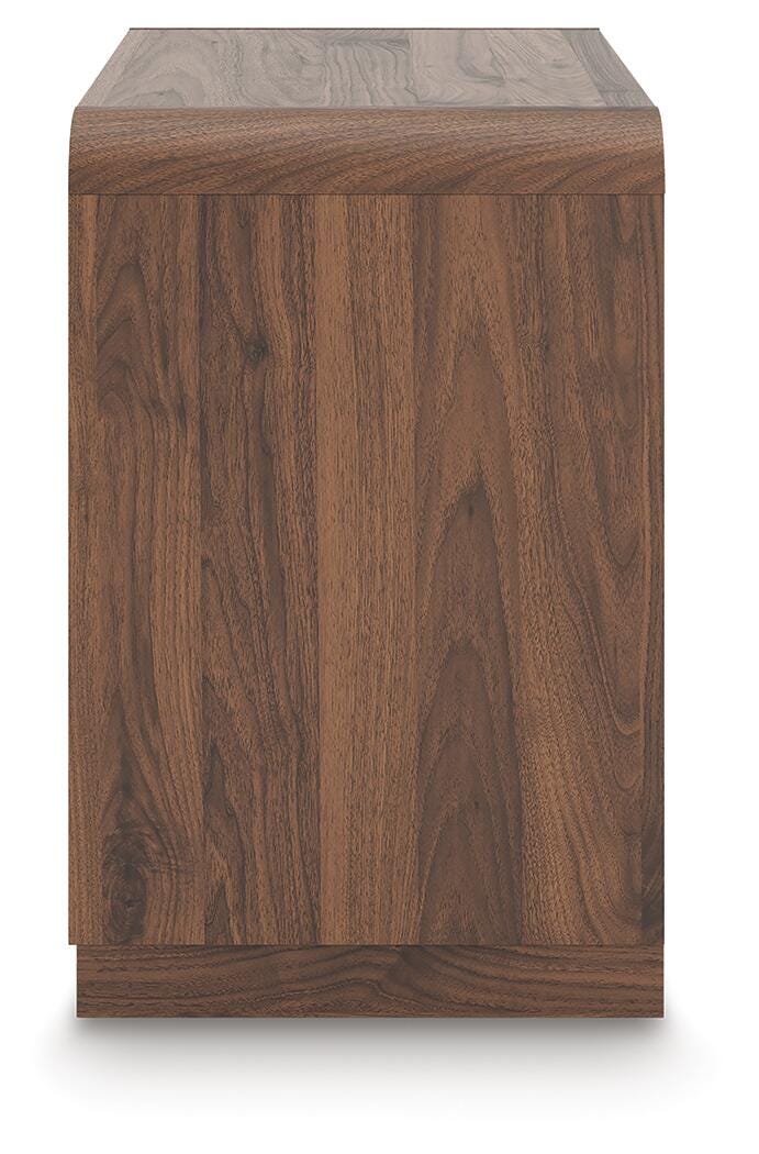 Fortlorn Walnut Brown King Panel Bed, Dresser and Nightstand - PCB386B8