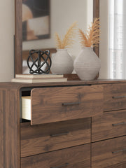 Fortlorn Walnut Brown King Panel Bed, Dresser and Nightstand - PCB386B8
