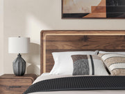 Fortlorn Walnut Brown King Panel Bed, Dresser and Nightstand - PCB386B8