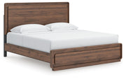 Fortlorn Walnut Brown King Panel Bed - PCB386B4