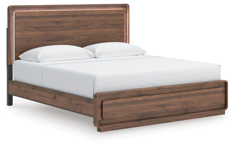 Fortlorn Walnut Brown King Panel Bed - PCB386B4
