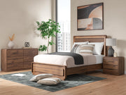 Fortlorn Walnut Brown Queen Panel Bed, Dresser and Nightstand - PCB386B6