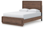 Fortlorn Walnut Brown Queen Panel Bed, Dresser, Mirror and Nightstand - PCB386B7