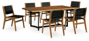 Fortmaine Brown/Black Dining Table and 6 Chairs - Gate FurnitureDining Room Set