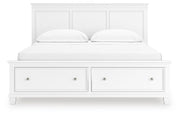 Fortman California King Panel Storage Bed and Dresser in White - PKG023780