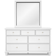 Fortman California King Panel Storage Bed, Dresser and Mirror in White - PKG023781
