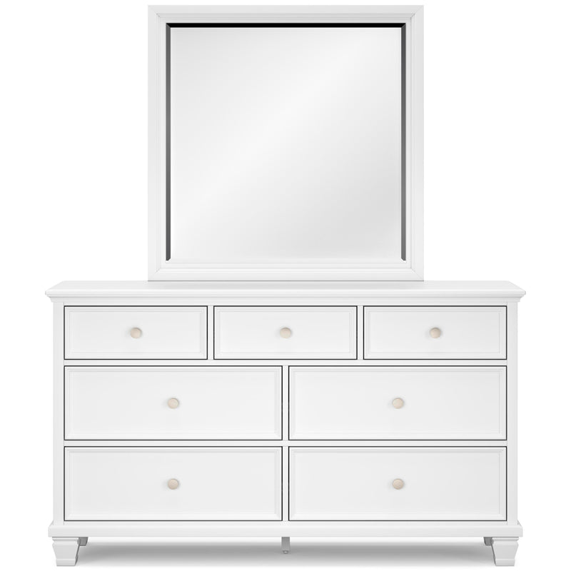 Fortman California King Panel Storage Bed, Dresser and Mirror in White - PKG023781