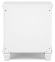 Fortman Full Panel Bed with Mirrored Dresser and 2 Nightstands in White - PKG015170