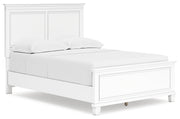 Fortman Full Panel Bed with Mirrored Dresser and 2 Nightstands in White - PKG015170
