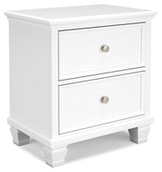 Fortman Full Panel Bed with Mirrored Dresser and Nightstand in White - PKG015172