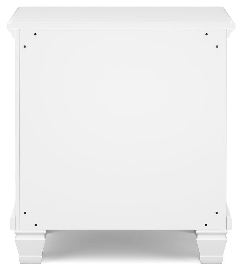 Fortman Full Panel Bed with Mirrored Dresser and Nightstand in White - PKG015172