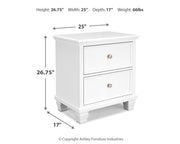 Fortman Full Panel Bed with Mirrored Dresser and Nightstand in White - PKG015172