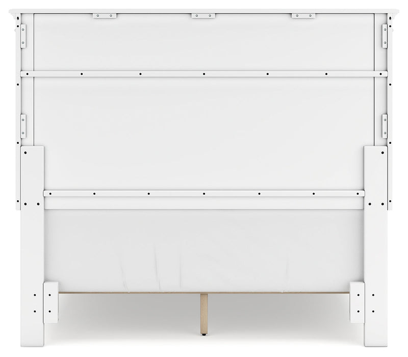 Fortman Full Panel Bed with Mirrored Dresser in White from Ashley - Luna Furniture