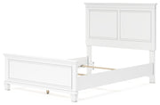 Fortman Full Panel Bed with Mirrored Dresser in White from Ashley - Luna Furniture