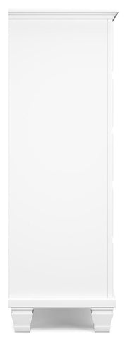 Fortman Full Panel Storage Bed, Dresser and Chest in White - PKG023794