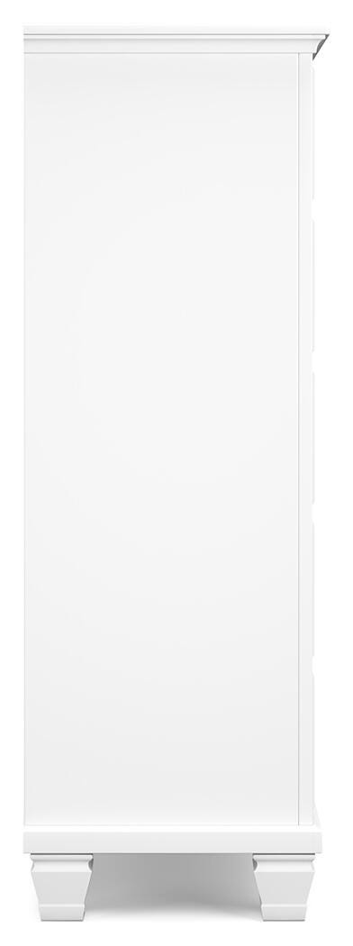 Fortman Full Panel Storage Bed, Dresser and Chest in White - PKG023794