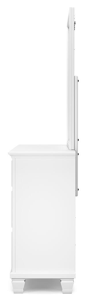 Fortman Full Panel Storage Bed, Dresser and Mirror in White - PKG023791