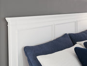 Fortman King Panel Bed with Mirrored Dresser and Chest in White - PKG015155