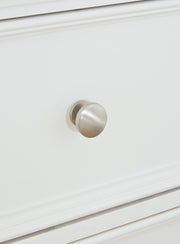 Fortman King Panel Bed with Mirrored Dresser and Chest in White - PKG015155