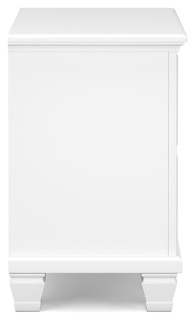 Fortman King Panel Storage Bed, Dresser and Nightstand in White - PKG023778