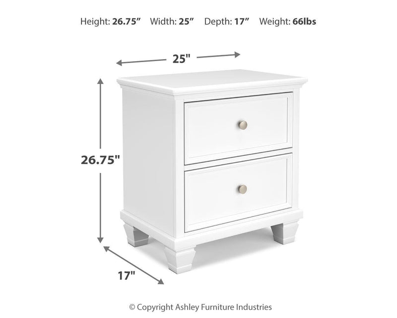 Fortman King Panel Storage Bed, Dresser and Nightstand in White - PKG023778