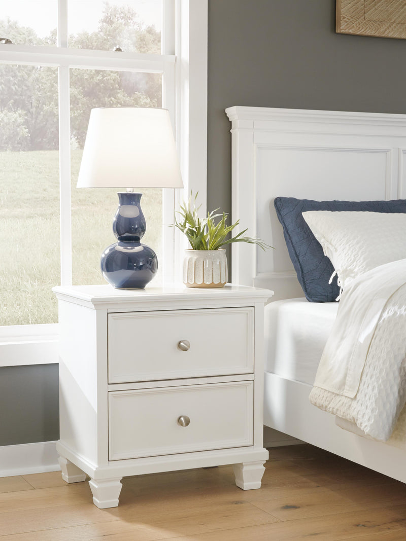 Fortman King Panel Storage Bed, Dresser and Nightstand in White - PKG023778