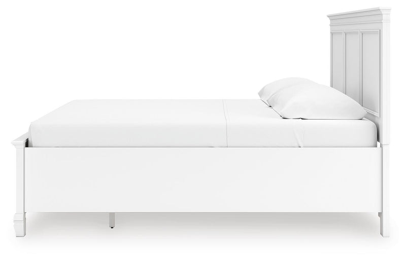 Fortman King Panel Storage Bed with Dresser in White - PKG023775