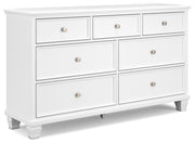 Fortman King Panel Storage Bed with Dresser in White - PKG023775