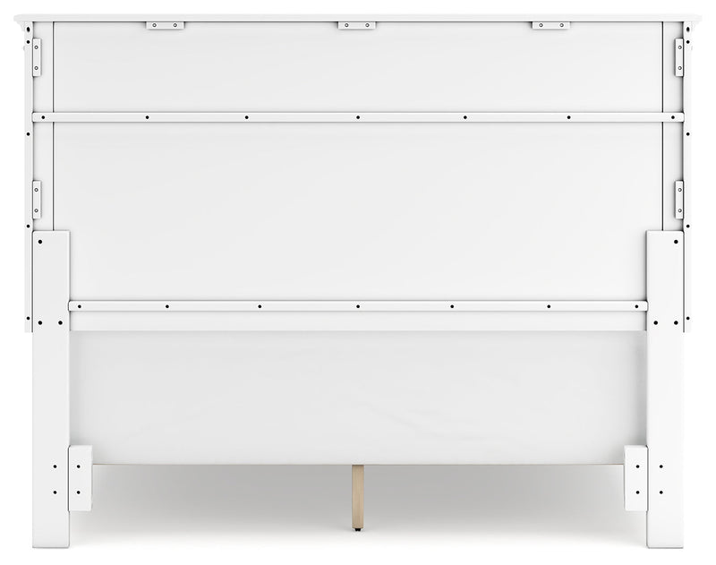 Fortman Queen Panel Bed with Mirrored Dresser and 2 Nightstands in White - PKG015146
