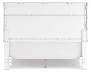 Fortman Queen Panel Bed with Mirrored Dresser and Nightstand in White - PKG015148