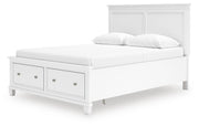 Fortman Queen Panel Storage Bed with Dresser in White - PKG023770