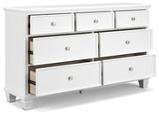 Fortman Queen Panel Storage Bed with Dresser in White - PKG023770