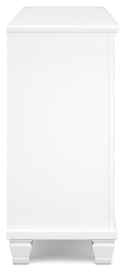 Fortman Queen Panel Storage Bed with Dresser in White - PKG023770