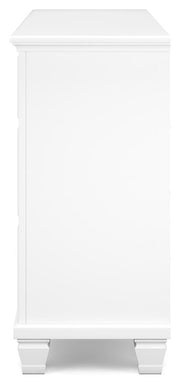 Fortman Queen Panel Storage Bed with Dresser in White - PKG023770