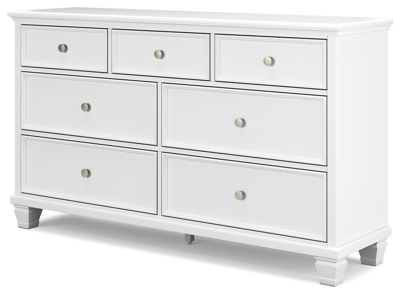 Fortman Queen Panel Storage Bed with Dresser in White - PKG023770