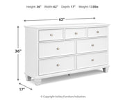 Fortman Queen Panel Storage Bed with Dresser in White - PKG023770