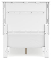 Fortman Twin Panel Bed with Mirrored Dresser and Nightstand in White - PKG015166