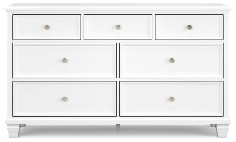 Fortman Twin Panel Storage Bed and Dresser in White - PKG023785