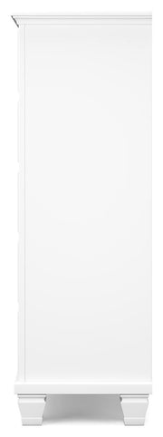 Fortman Twin Panel Storage Bed, Dresser and Chest in White - PKG023789