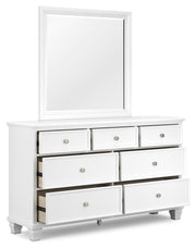 Fortman Twin Panel Storage Bed, Dresser and Mirror in White - PKG023786