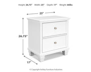 Fortman Twin Panel Storage Bed, Dresser and Nightstand in White - PKG023788
