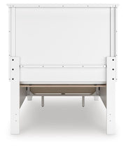 Fortman Twin Panel Storage Bed, Dresser, Mirror and Nightstand in White - PKG023787