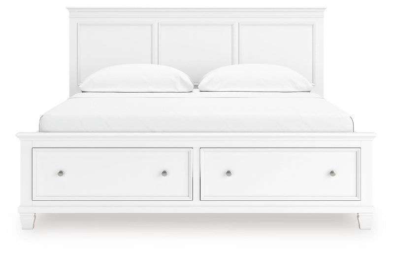 Fortman White California King Panel Storage Bed - B680B23